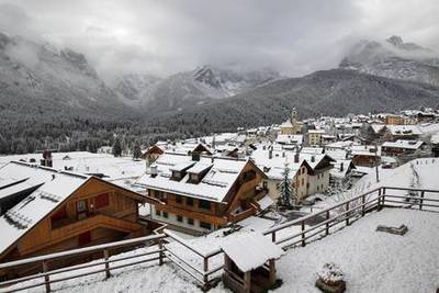 Первый снег в Альпийских горах Италии