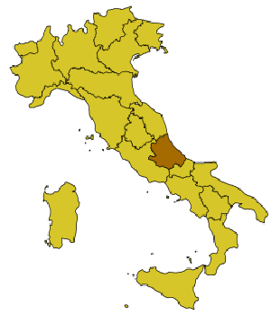 Абруццио на карте Италии